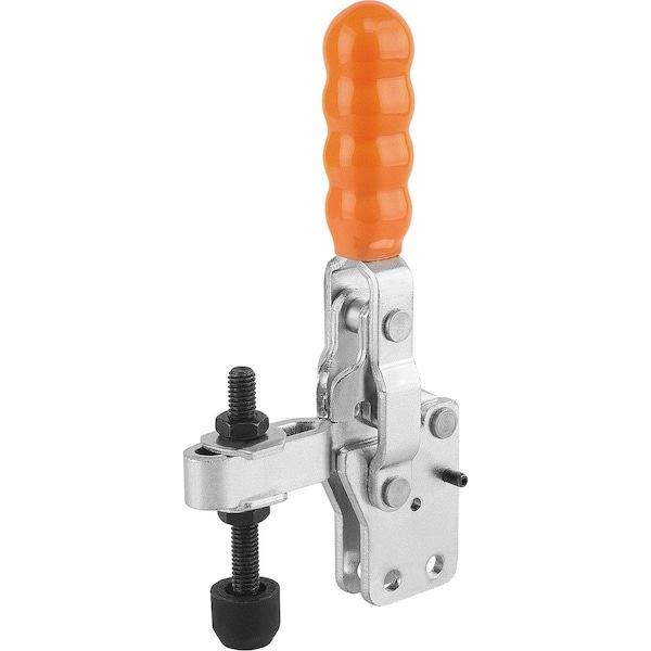 Toggle Clamp Standard Steel, Vertical Foot, Comp:Plastic, Comp:Orange, M=M08X60